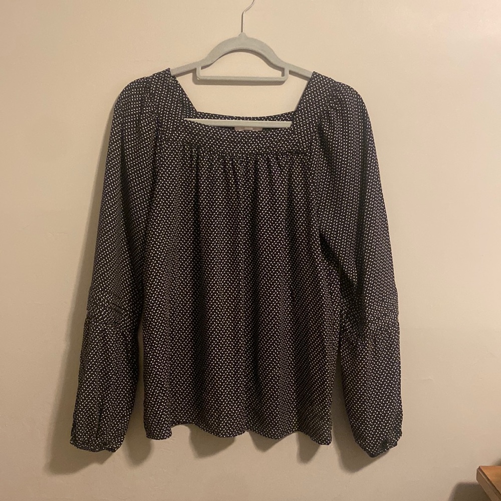 Never Worn, Black and White Long Sleeve Blouse
